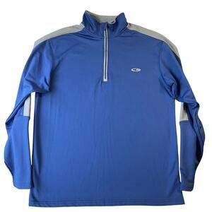 C9 Champion Men Sweatshirt L Blue Activewear 1/4 Zipper Henley Long Sleeve